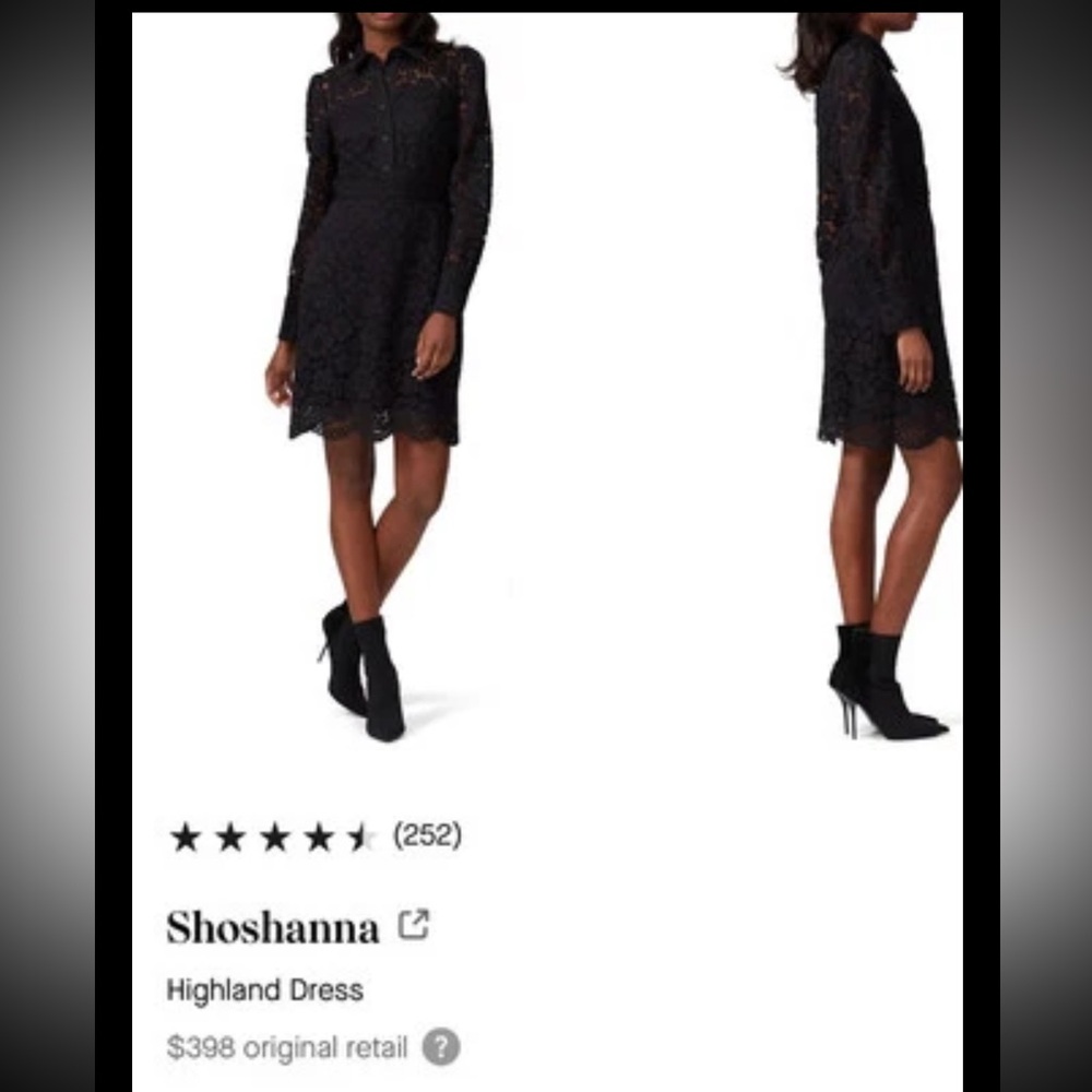 Shoshanna Highland Dress Intricately Black Lace Giving This Your Go 2 Sexy Dress - Picture 14 of 14